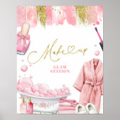 Make-up sectie Spa Party Sign Poster (Voorkant)