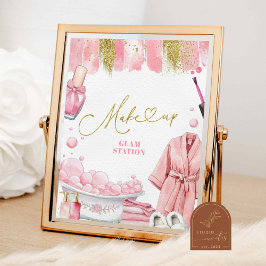 Make-up sectie Spa Party Sign Poster