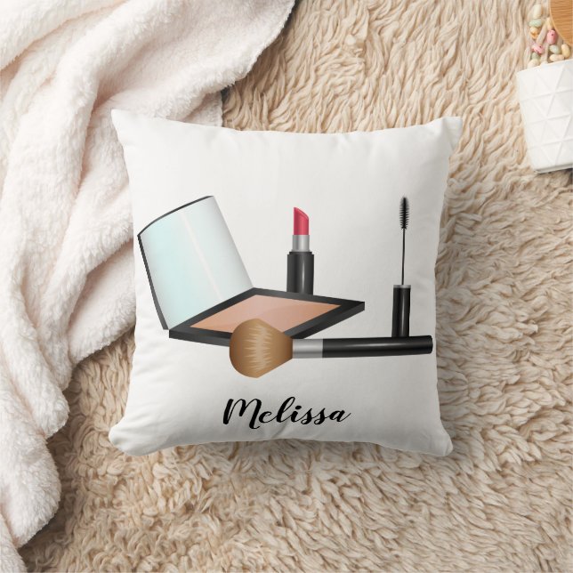 Make-up spullen illustratie met gepersonaliseerde  kussen (Deken)