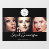 Make-up Studio Zwart Wit Logo 3 Foto Raamsticker (Vel)