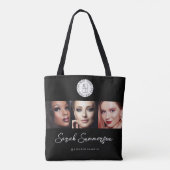 Make-up Studio Zwart Wit Logo 3 Foto Tote Bag (Achterkant)