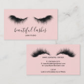 Make-up Trend Salon Wimper Roze Visitekaartje (Voorkant / Achterkant)