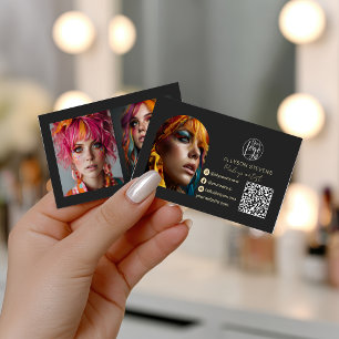 Make-up trendy 3 foto Social Media Logo qr code Visitekaartje