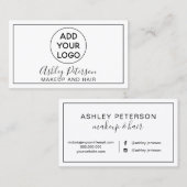 Make-up typografie zwart wit minimalistisch lijst visitekaartje (Voorkant / Achterkant)