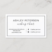 Make-up typografie zwart wit minimalistisch lijst visitekaartje (Achterkant)