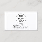 Make-up typografie zwart wit minimalistisch lijst visitekaartje (Voorkant)