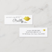 make-up / verfraai salon monogram met gouden lippe mini visitekaartje (Voorkant / Achterkant)