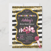 Make-up Verjaardag Uitnodiging / Glamour Party (Voorkant)