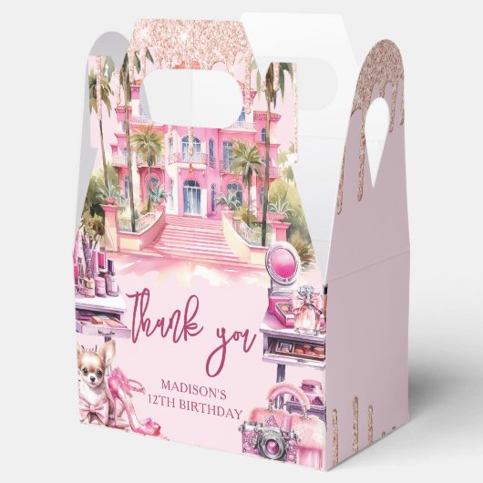 Make-up verjaardagsfeestje gepersonaliseerd bedankdoosjes (Geopend)