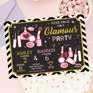 Make-up verjaardagsuitnodiging Glamour Spa-feest Kaart