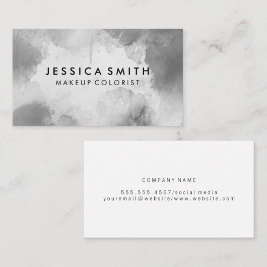 Make-up Waterverf grijs Visitekaartje (Voorkant / Achterkant)