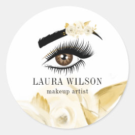 Make-up Waterverf Witte Bloemen Lange Lashed Eye Ronde Sticker