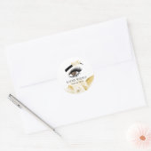 Make-up Waterverf Witte Bloemen Lange Lashed Eye Ronde Sticker (Envelop)