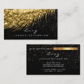 Make-up Wenkbrauw Lash Glitter Zwart Goud Confetti Afsprakenkaartje (Voorkant / Achterkant)