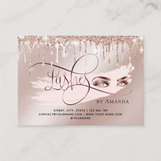 Make-up Wenkbrauw Ogen Lash Gold Druppels Nazorg k Aanbevelingskaartje (Voorkant)