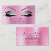 Make-up Wenkbrauw Ogen Wimpers Glitter Roze Zilver Visitekaartje (Voorkant / Achterkant)