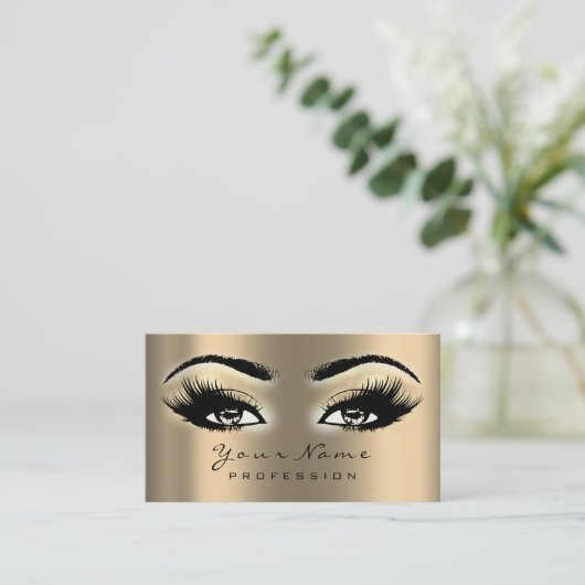 Make-up Wenkbrauw Ogen Wimpers Glitter SPA Gold Se Visitekaartje (Staand voorkant)
