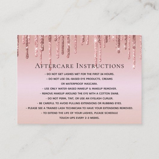 Make-up wenkbrauw ogen wimpers nazorg kaart druppe (Achterkant)