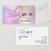 Make-up wenkbrauw ogen wimpers Roos Paarse Busines Visitekaartje (Voorkant / Achterkant)