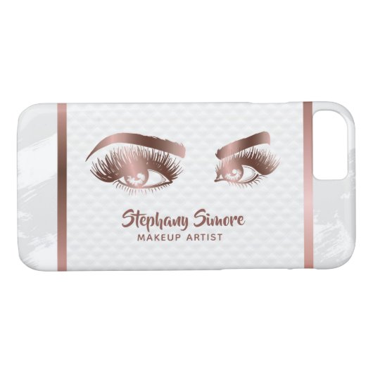 Make-up Wenkbrauw Oog Lange Mooie wimpers Roos Gou Case-Mate iPhone Case (Achterkant (Horizontaal))