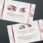 Make-up wenkbrauw oogwimpers Roos gouden marmeren Visitekaartje