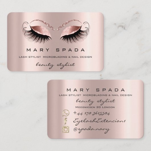 Make-up Wenkbrauwen Wimpers Roos Browns Beauty Visitekaartje (Voorkant / Achterkant)