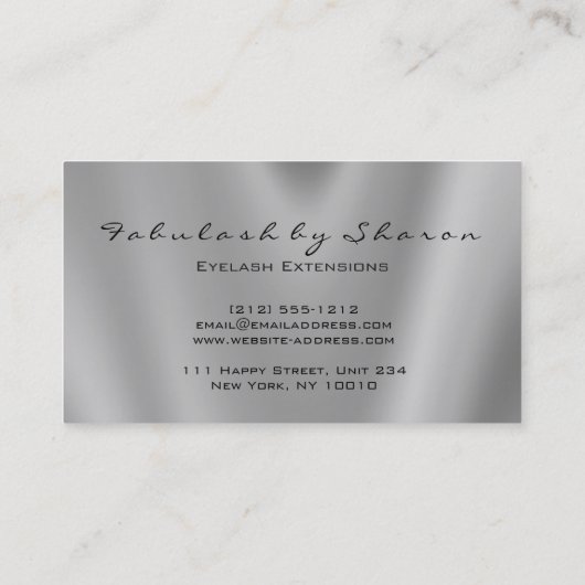Make-up Wenkbrauwwimpers Glitter Zwart Grijs Zilve Visitekaartje (Achterkant)
