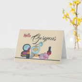 make-up wenskaart kaart (Gele Bloem)