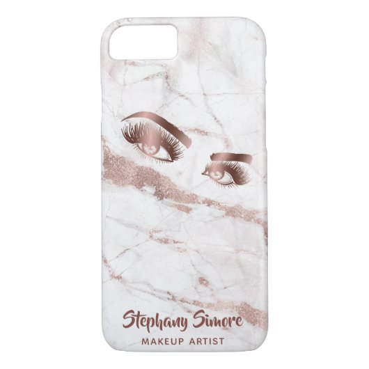Make-up Wimper Beauty Roos Goud Marmeren Wimpers L Case-Mate iPhone Case (Achterkant)