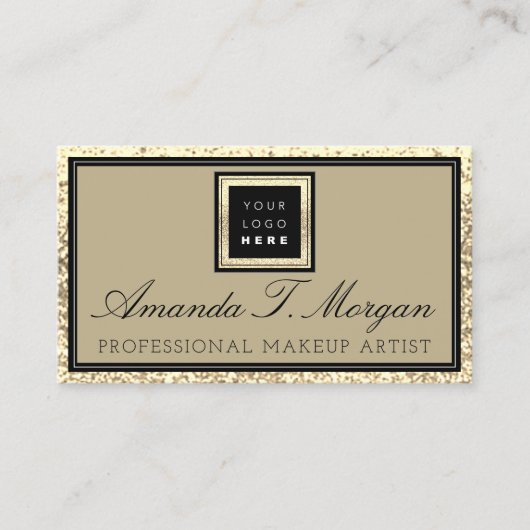 Make-up Wimper Event Planner Logo Gold Royal Visitekaartje (Voorkant)