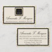 Make-up Wimper Event Planner Logo Golden Lijst Visitekaartje (Voorkant / Achterkant)