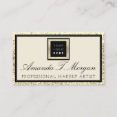 Make-up Wimper Event Planner Logo Golden Lijst Visitekaartje (Voorkant)