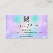 Make-up Wimper QR Code Holograaf Violet Visitekaartje (Achterkant)