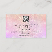 Make-up Wimper QR Code Logo Glitter Brow Roze Visitekaartje (Achterkant)