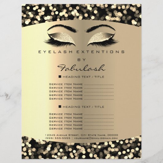 Make-up Wimper Schoonheid Confetti Sepia Flyer Pri (Voorkant)