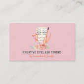 Make-up Wimper Verkoper Roze Stijl Sinaasappel Visitekaartje (Voorkant)