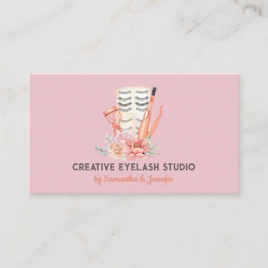 Make-up Wimper Verkoper Roze Stijl Sinaasappel Visitekaartje (Voorkant)