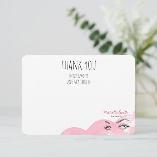 Make-up Wimpers Brow Pink Bedankt QR Code Korting (Staand voorkant)