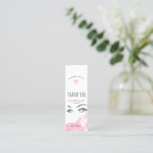 Make-up Wimpers Brow Pink Bedankt QR Code Korting Mini Visitekaartje (Staand voorkant)