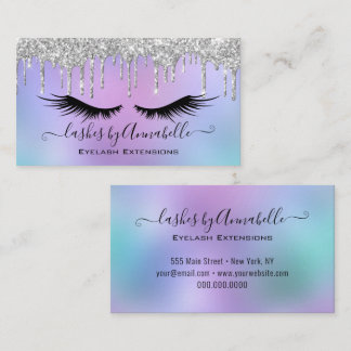 Make-up Wimpers Glitter Zilveren Drip Visitekaartje