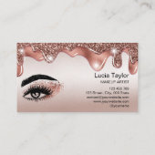 Make-up wimpers Roos Gouden Glitter Druppels Visitekaartje (Achterkant)