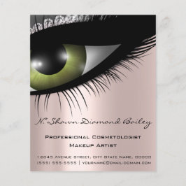 Make-up Wimpers Schoonheidssalon Groen Ogen Zilver Flyer