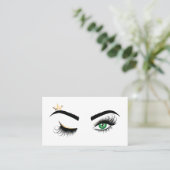 Make-up Wink Eye Green Beauty Salon Lash Extension Visitekaartje (Staand voorkant)