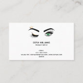 Make-up Wink Eye Green Beauty Salon Lash Extension Visitekaartje (Achterkant)