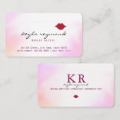 make-up zachte waterverf + rode lippen visitekaartje (Voorkant / Achterkant)