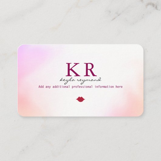 make-up zachte waterverf + rode lippen visitekaartje (Achterkant)