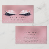 Make-up Zilver Roze Glas Marmeren Wimpers Glitter Visitekaartje (Voorkant / Achterkant)