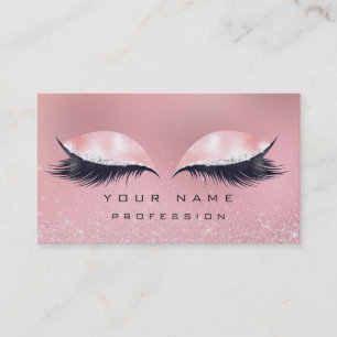 Make-up Zilver Roze Glas Marmeren Wimpers Glitter Visitekaartje