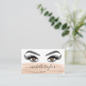 Make-upartiest Beauty Salon Lash Extension Blush Visitekaartje (Staand voorkant)