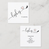 Make-upartiest Blush Pink Eyes wimpers hart Vierkante Visitekaartje (Voorkant / Achterkant)